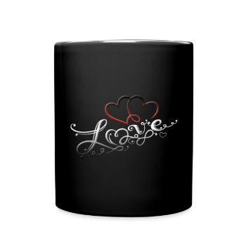 Two hearts with love and infinity symbol - Full Colour Mug - black - Front