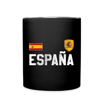 Trikot Spanien - Tasse einfarbig - Schwarz - Vorne