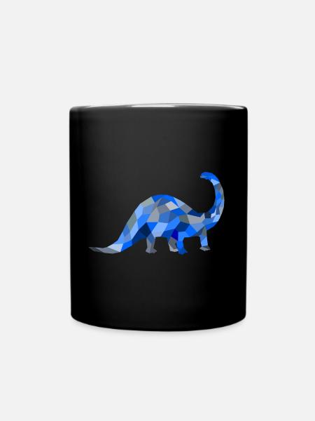 Blue dinosaur - Full Colour Mug - black