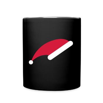 Zipfelmütze Weihnachtsmütze Bommel Weihnachtsmann - Tasse einfarbig - Schwarz - Vorne