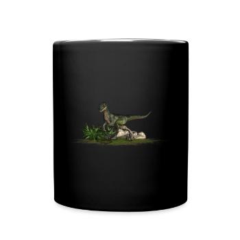 Velociraptor carnivorous dinosaur Dino - Full Colour Mug - black - Front