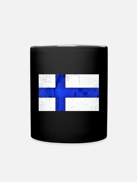 Finnland Flagge - Tasse einfarbig - Schwarz