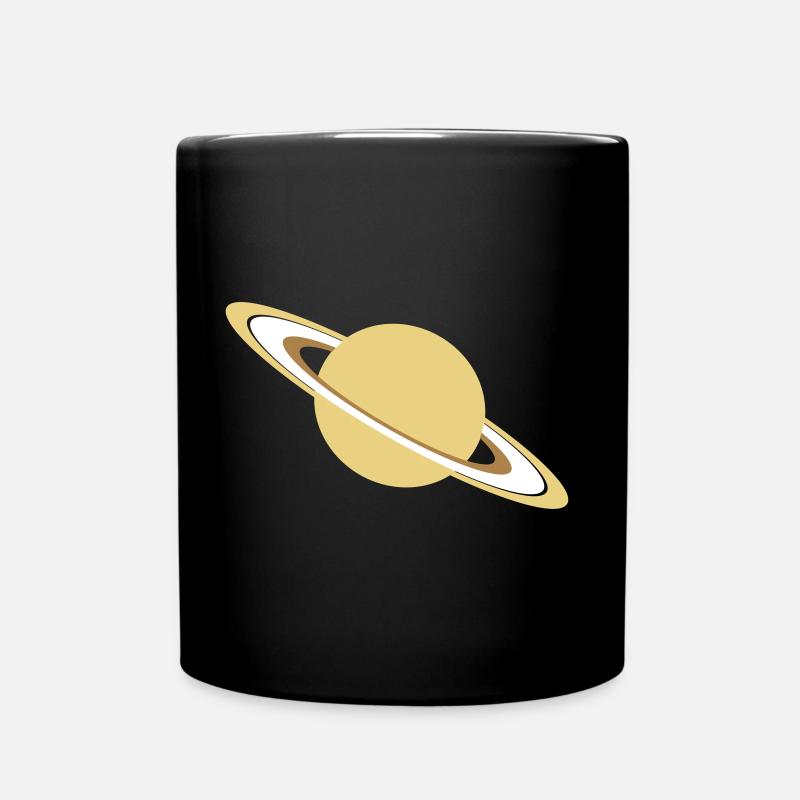 Saturn Cartoon - Tasse einfarbig - Schwarz
