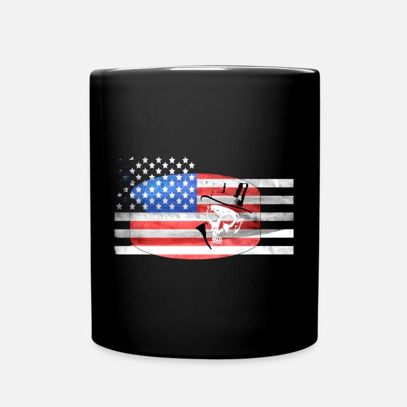 USA Totenkopf - Tasse einfarbig - Schwarz