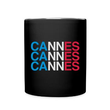 CANNES French Flag - Frankreich - France - Tasse einfarbig - Schwarz - Vorne