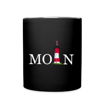 Moin Leuchtturm - Tasse einfarbig - Schwarz - Vorne