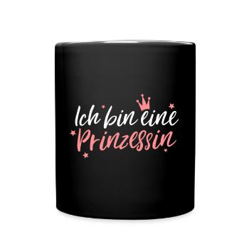 Ich bin eine Prinzessin Partnershirt - Tasse einfarbig - Schwarz - Vorne