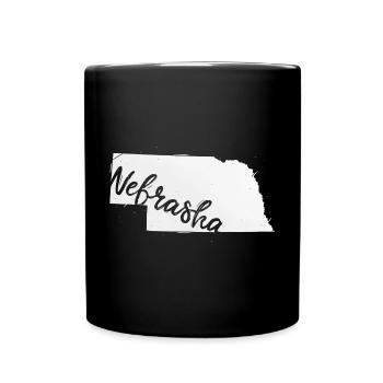 Nebraska - Tasse einfarbig - Schwarz - Vorne