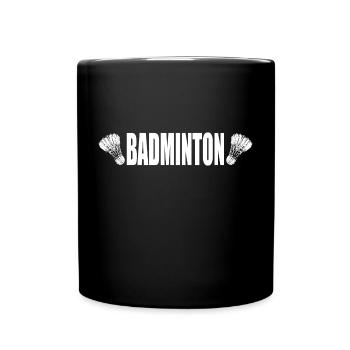 Badminton, blanc, balle à plumes, jeu de badminton, sport - Mug uni - noir - Devant