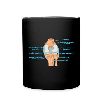 Physio genou d’anatomie Bracelet croisé Ménisque - Mug uni - noir - Devant