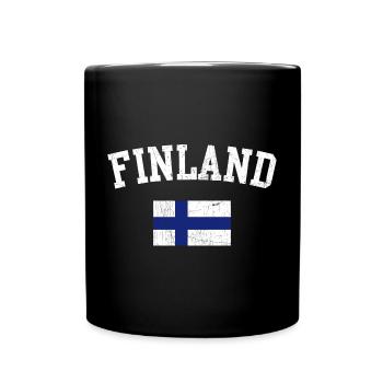 Typografie der finnischen Fettflagge - Tasse einfarbig - Schwarz - Vorne
