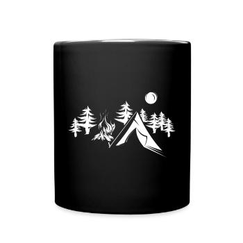 Outdoor Forest Nature camping survival overnighter - Full Colour Mug - black - Front