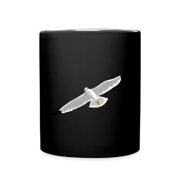 fliegende moewe vogel strand - Tasse einfarbig - Schwarz - Vorne
