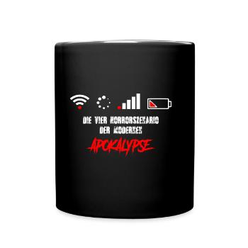 Apokalypse - WLAN - Internet - Akku aus - Tasse einfarbig - Schwarz - Vorne