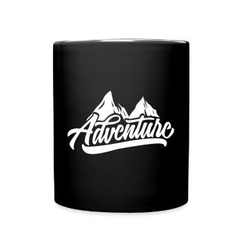 Scénario d’aventure en montagne : motif sommital - Mug uni - noir - Devant
