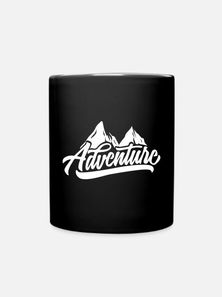 Bergabenteuer Script: Gipfelmotiv - Tasse einfarbig - Schwarz
