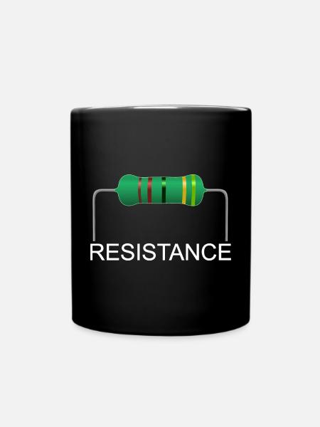 Widerstand, 33 Ohm, Resistance, Elektrotechnik - Tasse einfarbig - Schwarz