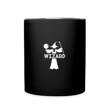 Silhouette de sorcier avec baguette magique - Mug uni - noir - Devant