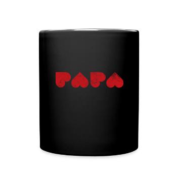 PAPA du / du cœur - Un cadeau avec un cœur - Mug uni - noir - Devant
