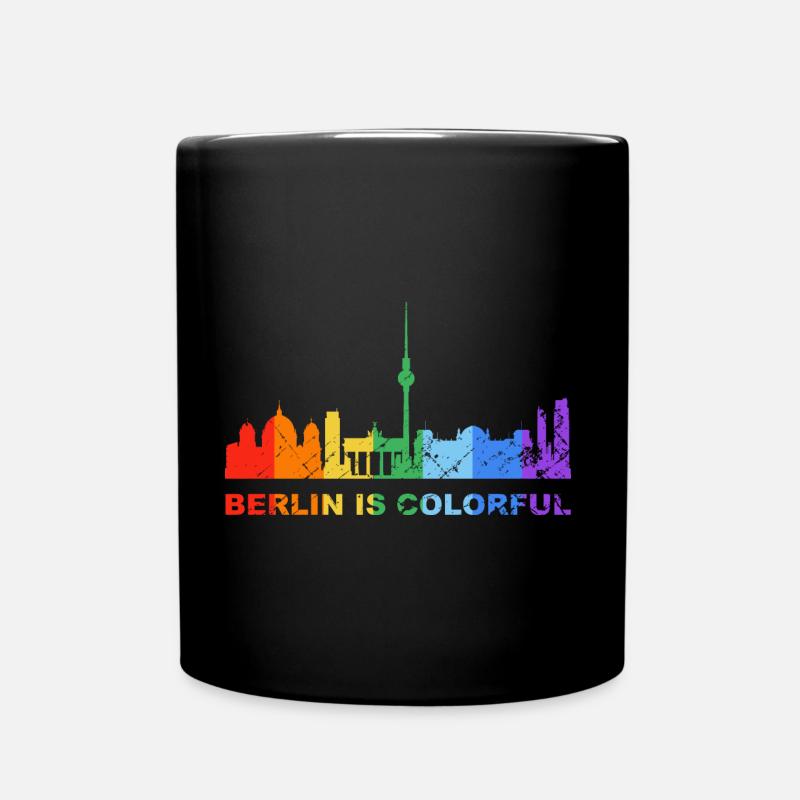 Berlin is colorful Regenbogen LGBT CSD Gay Pride - Tasse einfarbig - Schwarz