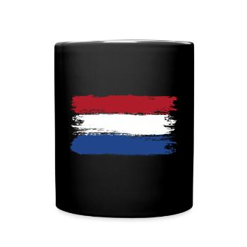 Drapeau néerlandais coups de pinceau - Mug uni - noir - Devant
