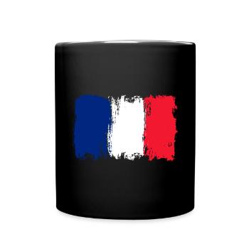 Bleu Blanc Rouge Pinselfahne - Tasse einfarbig - Schwarz - Vorne