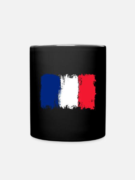 Bleu Blanc Rouge Pinselfahne - Tasse einfarbig - Schwarz