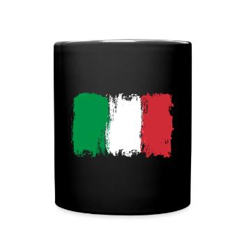 Pinselstriche der italienischen Flagge - Tasse einfarbig - Schwarz - Vorne