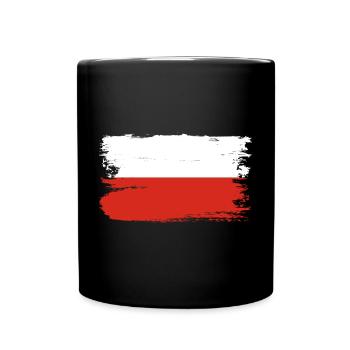 Pinselstrich-Polnische Flagge - Tasse einfarbig - Schwarz - Vorne