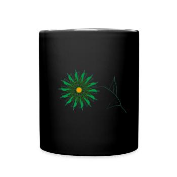 grüne blume - Tasse einfarbig - Schwarz - Vorne
