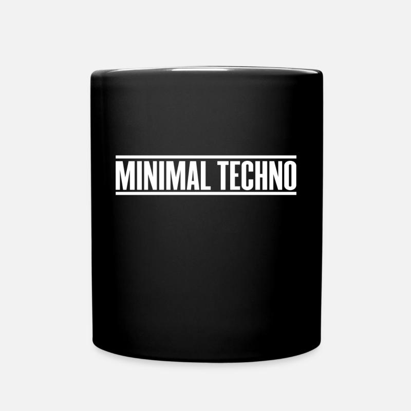 Minimaler Techno - Tasse einfarbig - Schwarz