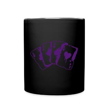 Jeu de cartes - Mug uni - noir - Devant