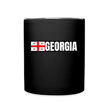 Georgien Flagge Sakartwelo Грузия Grusija Geschenk - Tasse einfarbig - Schwarz - Vorne