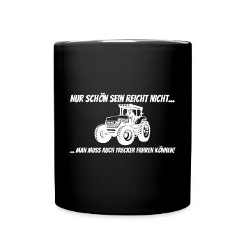Landwirt Traktor - Statement - Spruch - Geschenk - Tasse einfarbig - Schwarz - Vorne