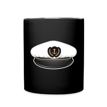 Captain's hat for the captain on his ship - Full Colour Mug - black - Front