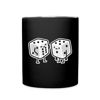 Funny Dice Gym Sixpack Bodybuilding - Full Colour Mug - black - Front