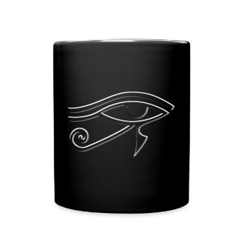 Oeil d’Horus (Oeil de Horus) Symbole Blanc Effet 3D - Mug uni - noir - Devant