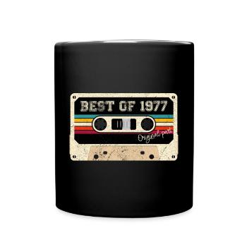 Best of 1977 Cassette Retro Design - Full Colour Mug - black - Front