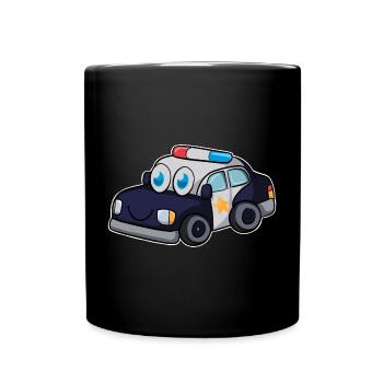 Voiture de police - Mug uni - noir - Devant