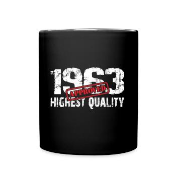 Geboren 1963 Jahrgang 1963 topfit aktiv - Tasse einfarbig - Schwarz - Vorne