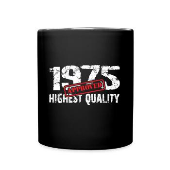 Né en 1975, né en 1975, très en forme - Mug uni - noir - Devant