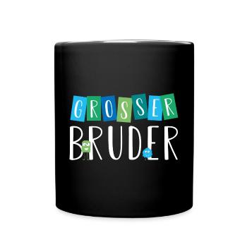 Großer Bruder - Grosser Bruder - Süße Monster - Tasse einfarbig - Schwarz - Vorne