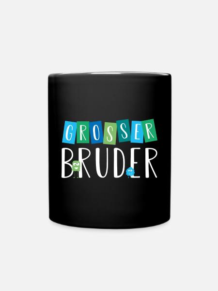 Großer Bruder - Grosser Bruder - Süße Monster - Tasse einfarbig - Schwarz