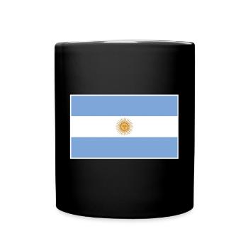 Argentinien Flagge mi tweiße Umriss - Tasse einfarbig - Schwarz - Vorne