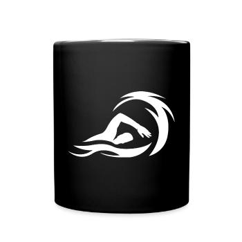 Swimming Swimmer Nature Lake Sea Team Graphic - Full Colour Mug - black - Front