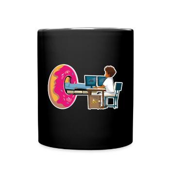 Homme Manip Radio Scanner Irm Donut Radiologie - Tasse einfarbig - Schwarz - Vorne