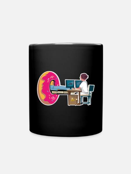Woman Manip Radio Scanner Irm Donut Radiology - Full Colour Mug - black