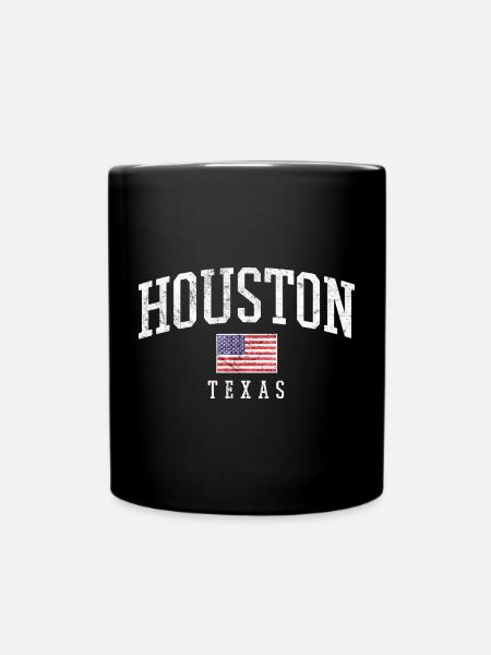 Houston Texas Vintage Flag - Tasse einfarbig - Schwarz