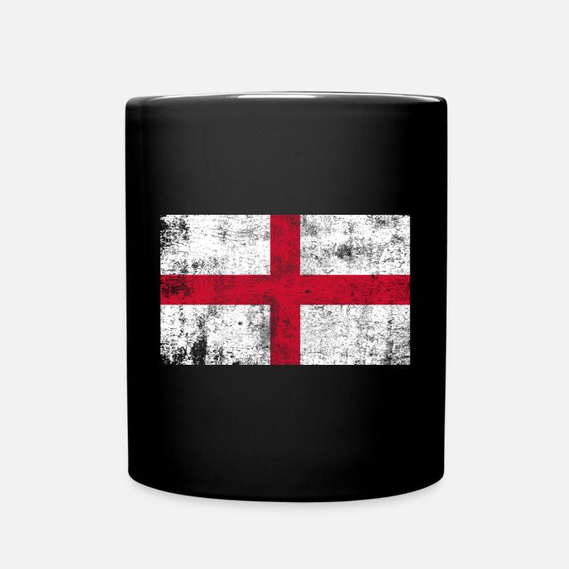 England Flag Flag Grunge Retro Vintage - Full Colour Mug - black