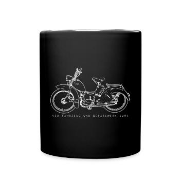 SIMSON - SR2 - DDR - VEB - Suhl - Tasse einfarbig - Schwarz - Vorne